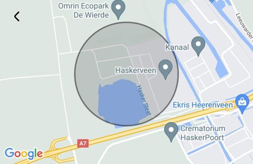 Kaartje van het verzendgebied van de NL-Alert op 6 november 2024 in Heerenveen.